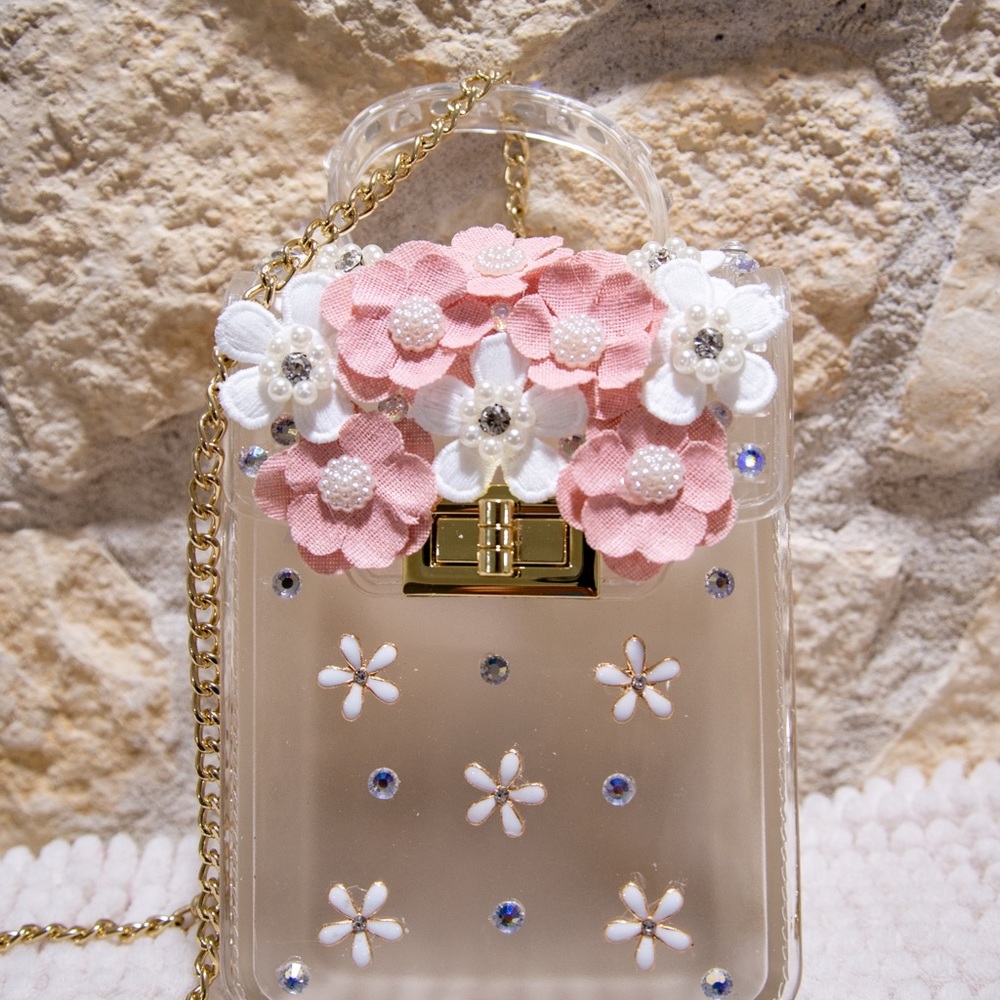 Clear Cross body mini purse hand made